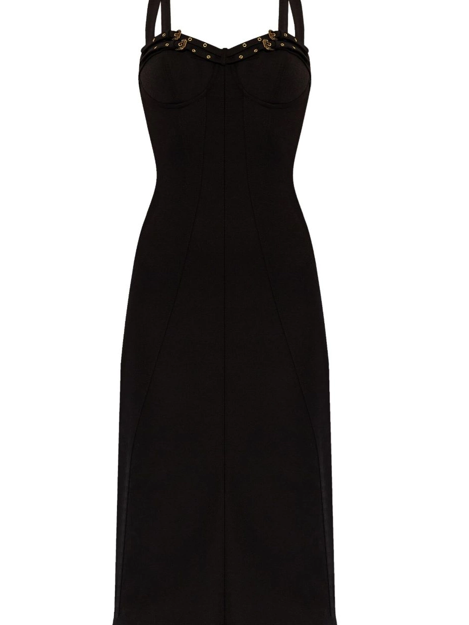 dress Women Versace Jeans midi Couture buckled-trim 0701